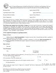 Form CFC-02 (PCS-15) &quot;Application for Personal Care Services and Cfc-Personal Care Services When Traveling&quot; - Alaska
