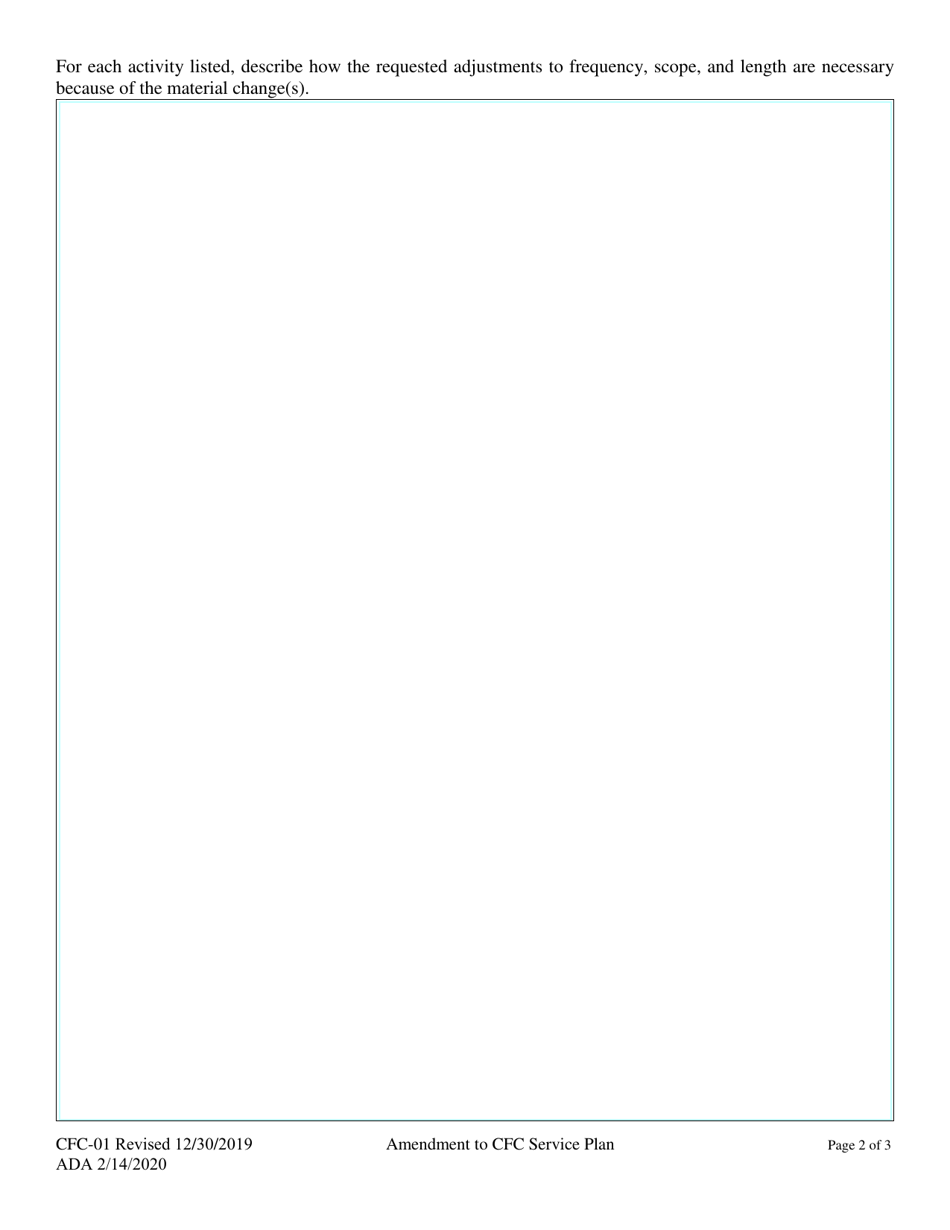 Form CFC-01 Community First Choice Amendment to Service Plan - Alaska, Page 2