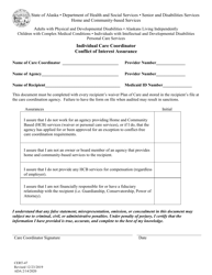 Document preview: Form CERT-47 Individual Care Coordinator Conflict of Interest Assurance - Alaska