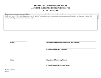Form MI-02 Material Improvement Reporting for Ccmc Waivers - Alaska, Page 4