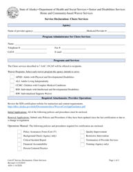 Document preview: Form CERT-07 Service Declaration: Chore Services - Alaska