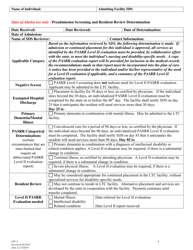 Form LTC-2 Pre-admission Screening and Resident Review - Alaska, Page 4
