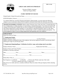 Form CC37 Family Report of Change - Alaska