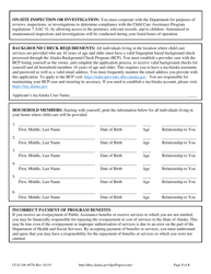 Form CC42 Approved Relative Child Care Provider Application - Alaska, Page 3