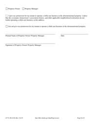 Form CC72 Permission to Operate a Child Care Business - Alaska, Page 2