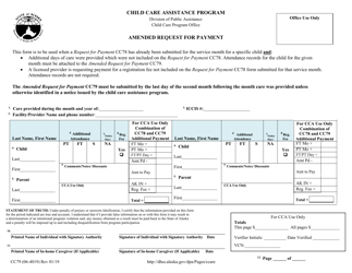 Document preview: Form CC79 Amended Request for Payment - Alaska