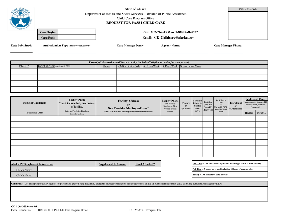 Form CC1 - Fill Out, Sign Online and Download Printable PDF, Alaska ...