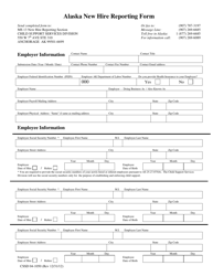 Document preview: Form CSSD04-1050 Alaska New Hire Reporting Form - Alaska