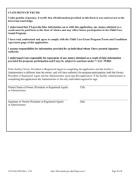 Form CC30 Child Care Grant Program Application - Alaska, Page 2