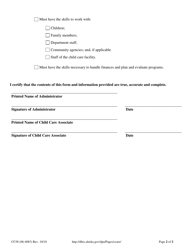 Form CC58 Child Care Associate Designation and Qualification Form - Alaska, Page 2