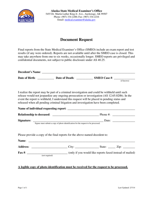 Document Request - Alaska Download Pdf