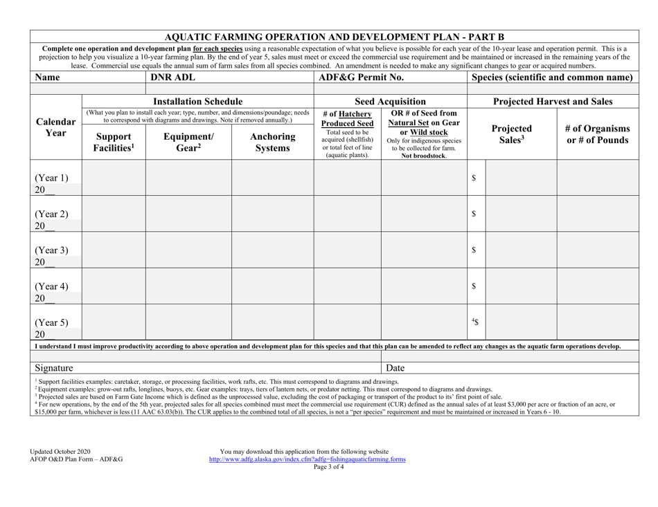 Aquatic Farm Operation and Development Plan - Alaska, Page 3