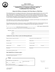 Form 1100-641 Request for Release of Summary Fish Ticket Data to a Third Party (Limited Power of Attorney) - Alaska, Page 2