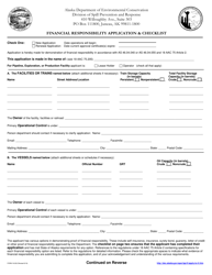 Form 18-303 Financial Responsibility Application &amp; Checklist - Alaska