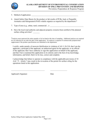 Surface Oiling Permit Application - Alaska, Page 2