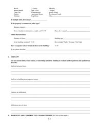 Appendix I Building Inventory and Indoor Air Sampling Questionnaire - Alaska, Page 4