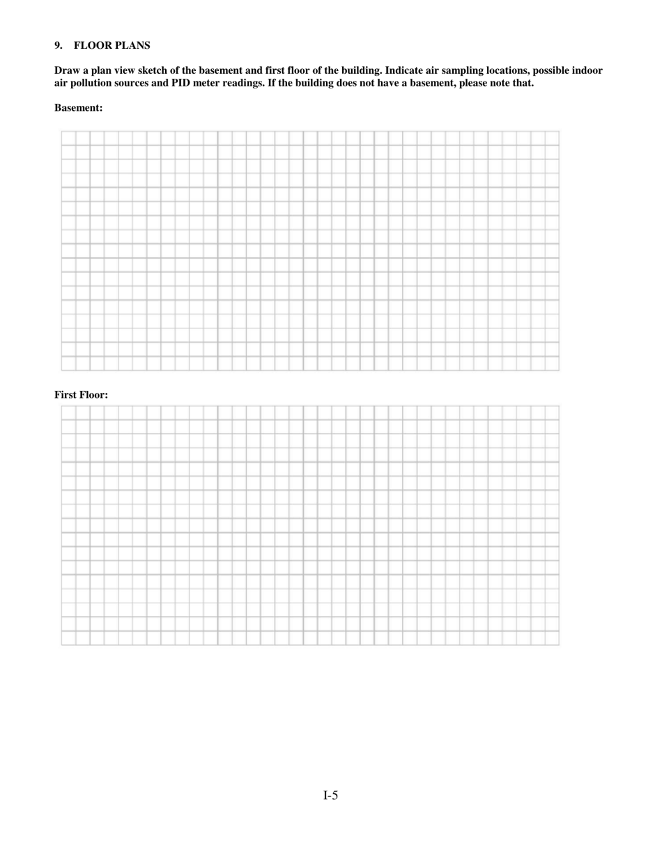 Appendix I Building Inventory and Indoor Air Sampling Questionnaire - Alaska, Page 7