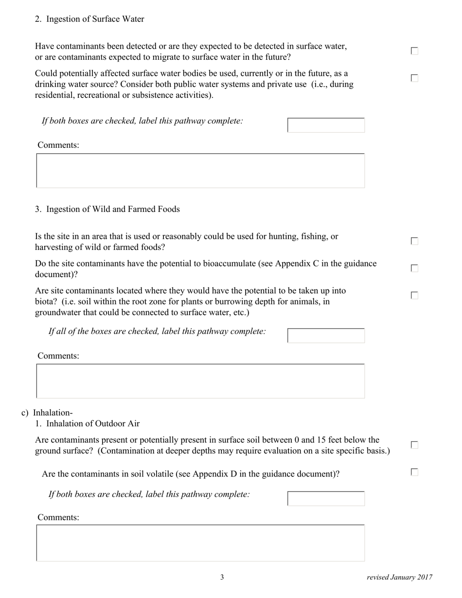 Appendix A Human Health Conceptual Site Model Scoping Form and Standardized Graphic - Alaska, Page 3