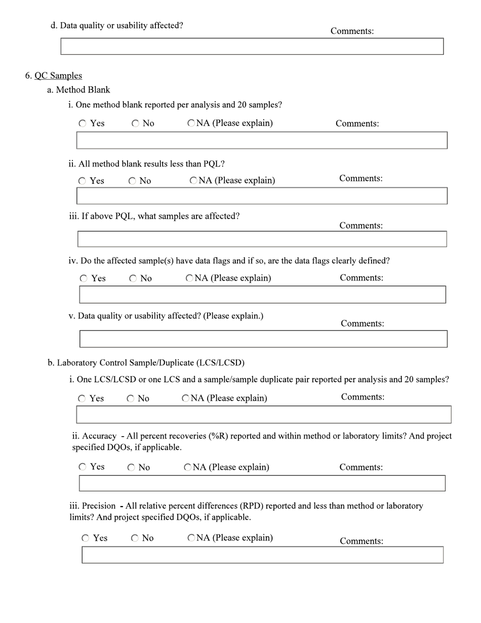 Laboratory Data Review Checklist for Air Samples - Alaska, Page 3