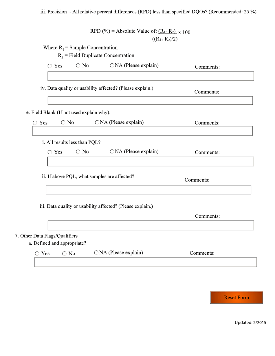 Laboratory Data Review Checklist for Air Samples - Alaska, Page 5