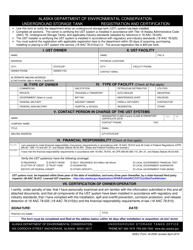 Document preview: ADEC Form 18-0500 Underground Storage Tank Registration and Certification - Alaska