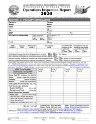 ADEC Form 18-0511 Ust Operations Inspection Report - Alaska