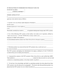 ADEC Form 18-0503 Empty Tank Affidavit - Alaska, Page 2