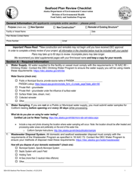 Form SEA-003 Seafood Plan Review Checklist - Alaska