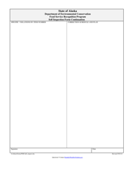 Food Service Recognition Program Self Inspection Form - Alaska, Page 2