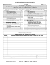 Form 18-31-INS.01 Food Establishment Inspection - Alaska, Page 2