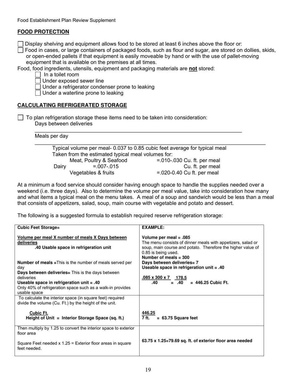Food Establishment Plan Review Supplement - Alaska, Page 19