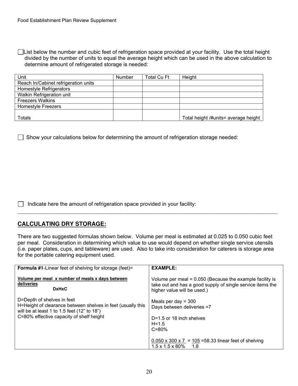 Food Establishment Plan Review Supplement - Alaska, Page 20
