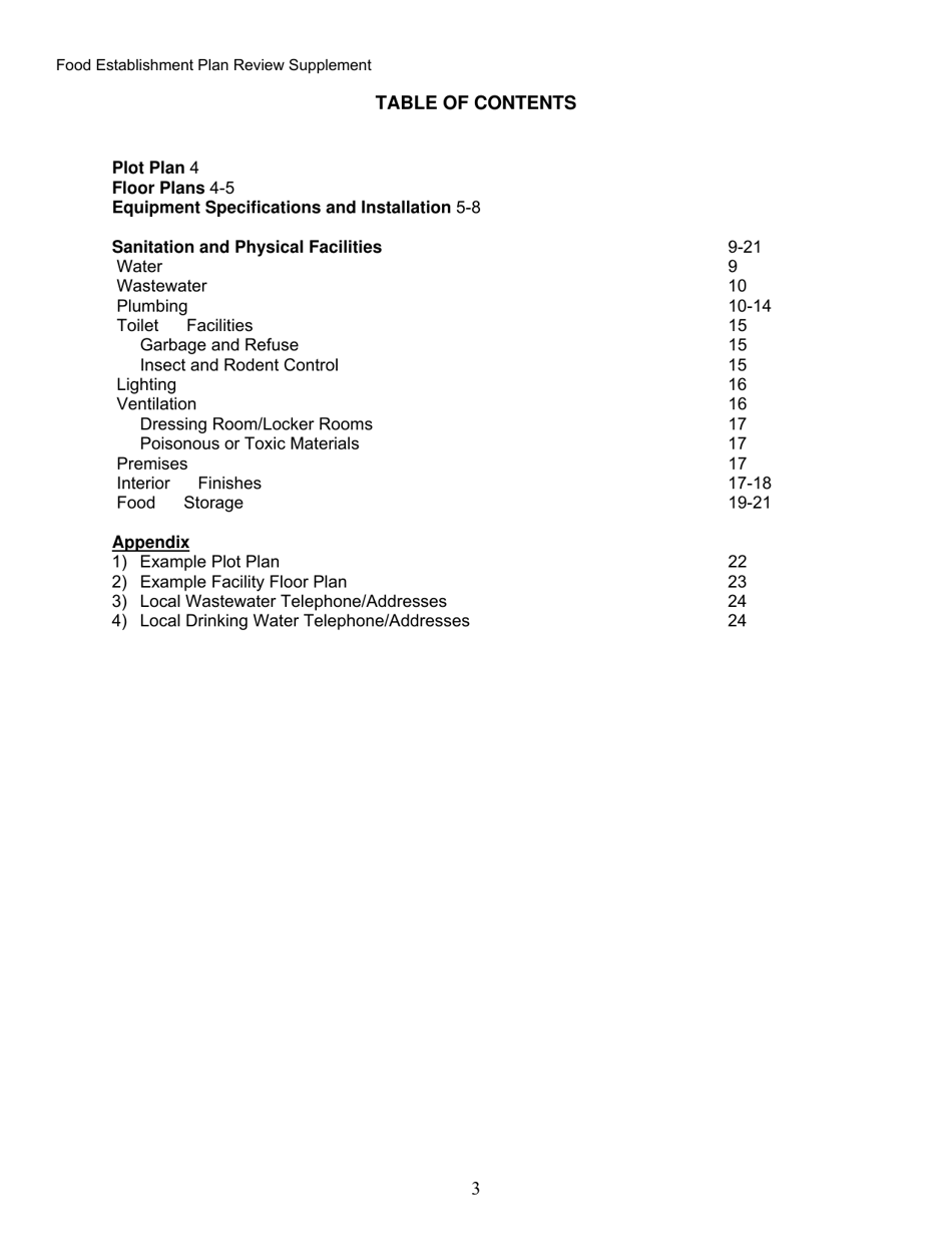 Food Establishment Plan Review Supplement - Alaska, Page 3