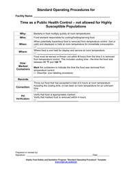 Document preview: Standard Operating Procedures for Time as a Public Health Control - Alaska