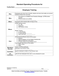 Document preview: Standard Operating Procedures for Employee Training - Alaska