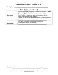 Standard Operating Procedures for Cold Holding - Alaska, Page 2