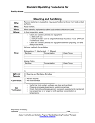 Document preview: Standard Operating Procedures for Cleaning and Sanitizing - Alaska