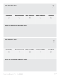 Performance Evaluation Form - Alaska, Page 2