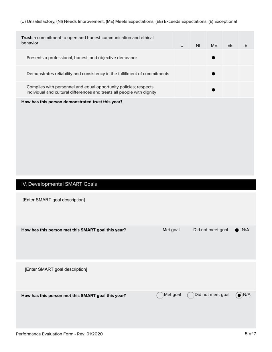 Performance Evaluation Form - Alaska, Page 5