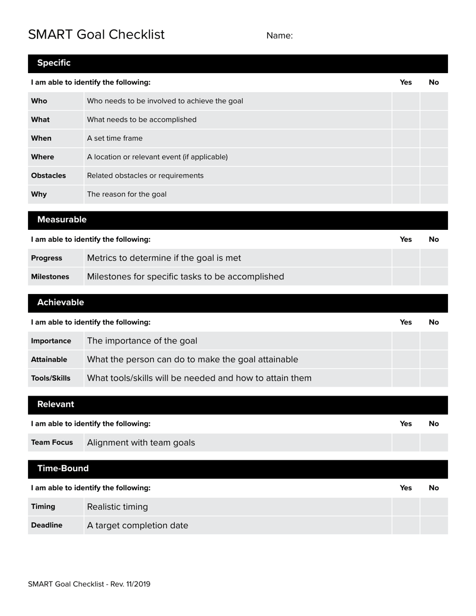 Smart Goal Checklist - Alaska, Page 1