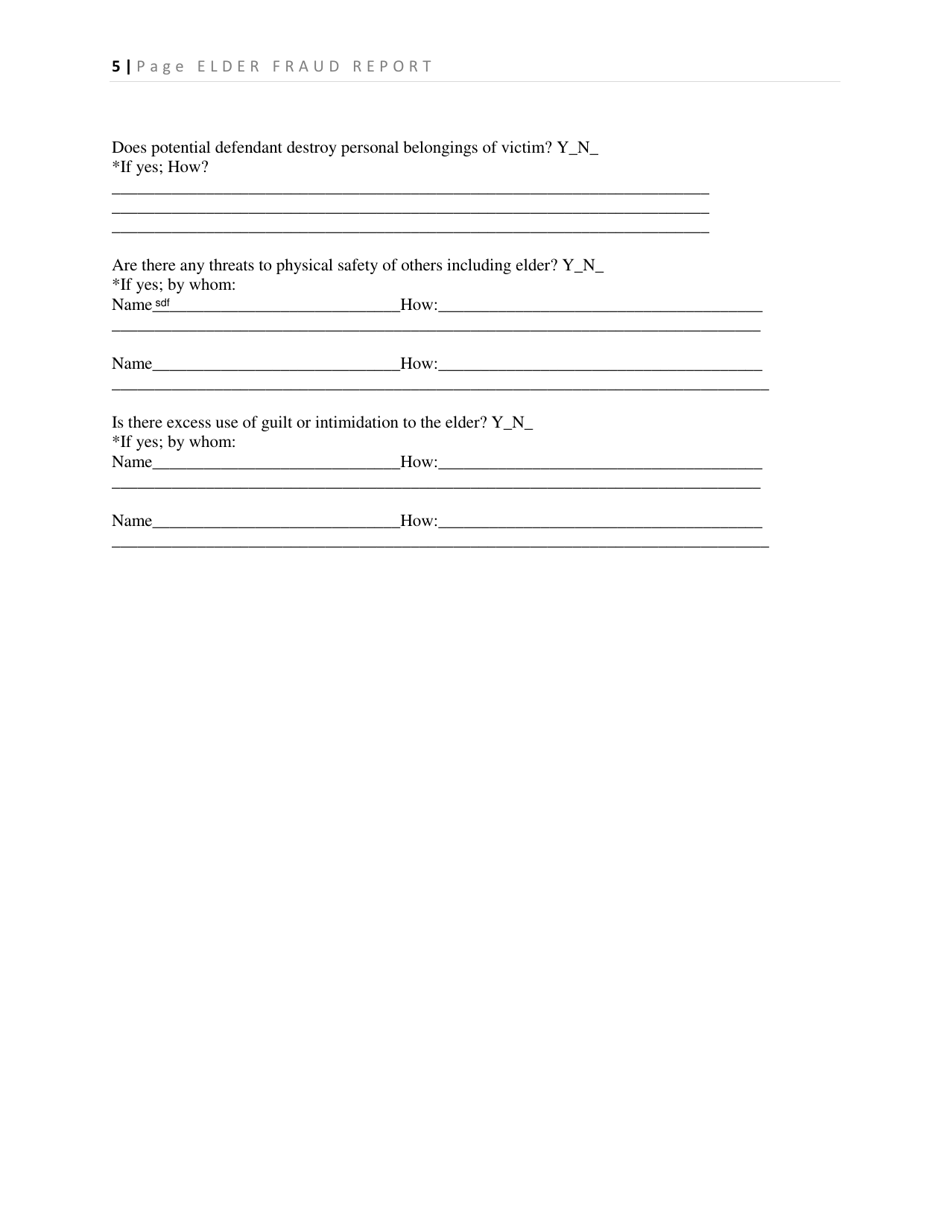 Elder Fraud Report Form - Alaska, Page 5