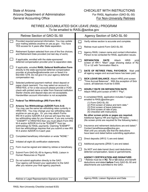 Rasl Non-university Employee Checklist - Arizona Download Pdf