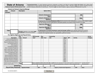 Document preview: Form GAO-502 Employee Expense Reimbursement Form - Arizona