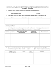 NCUA Form 4063A Individual Application for Approval of Official or Senior Executive Officer, Page 3