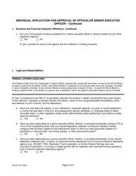 NCUA Form 4063A Individual Application for Approval of Official or Senior Executive Officer, Page 5