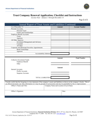 Trust Company Renewal Application - Arizona, Page 2