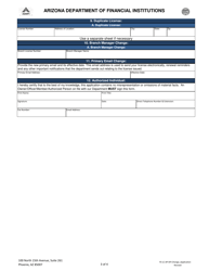 Non-mortgage Industry License Change Application (Chg) - Arizona, Page 3