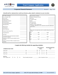 Section 8 Trust Company Application - Corporate Financial Statement - Arizona, Page 3