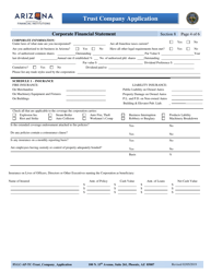 Section 8 Trust Company Application - Corporate Financial Statement - Arizona, Page 4