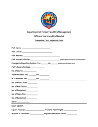 Trampoline Court Inspection Form - Arizona